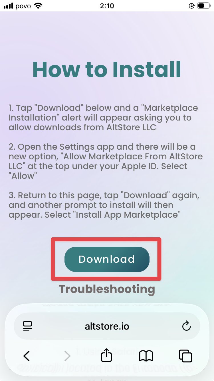 AltStore PAL Download画面